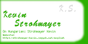 kevin strohmayer business card